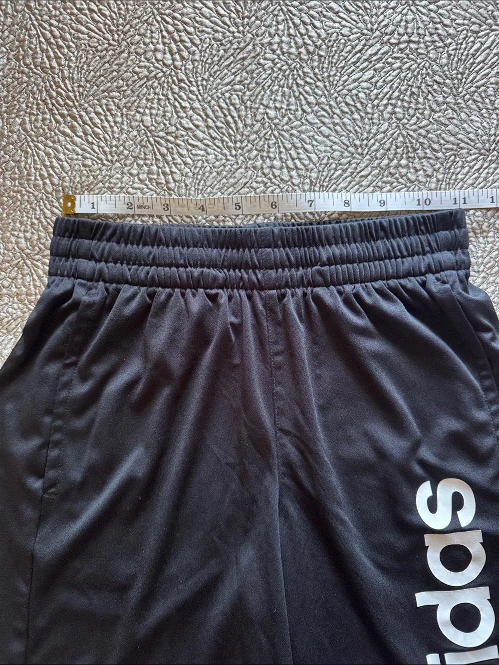 adidas Black Athletic Shorts with Vertical Logo
